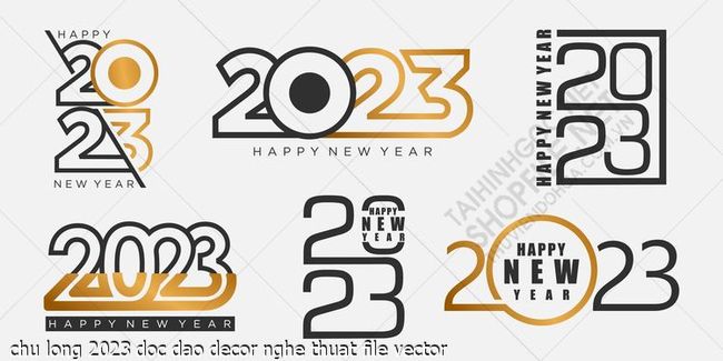 chu long 2023 doc dao decor nghe thuat file vector
